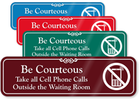Take Cell Phone Calls Outside Showcase Sign