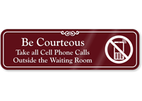 Take Cell Phone Calls Outside Showcase Sign
