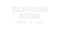 Television Room Tactile Touch Braille Sign