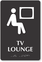 TV Lounge TactileTouch Braille Sign