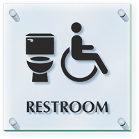 Unisex And Handicap Restroom ClearBoss Sign