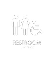Restroom Sign with Unisex Handicap Accessible