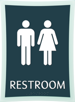 Restroom, Unisex, 11.375 in. x 8.375 in. Sign