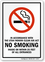 No Smoking Inside Within 25 Feet Sign