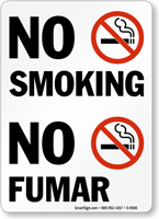 No Smoking / No Fumar Bilingual Sign