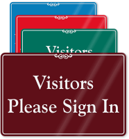 Visitors Please Sign In Showcase Wall Sign