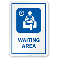 Waiting Area Sign with Public Room Symbol