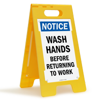 Wash Hands Floor Standing Sign