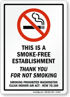 This Is A Smoke-Free Establishment Sign