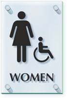 Women And Handicap Restroom ClearBoss Sign