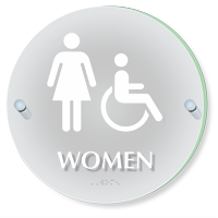 Women And Handicap Restroom ClearBoss Sign