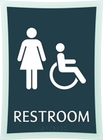 Restroom, Women/Handicapped, 11.375 in. x 8.375 in. Sign