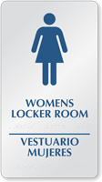 Bilingual Women's Locker Room Braille Sign