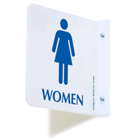 2 Sided Projecting Women's Restroom Sign