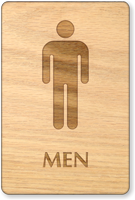 Men Wooden Restroom Sign