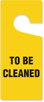 To Be Cleaned Plastic Door Knob Hang Tag