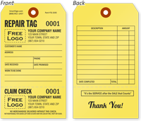 Custom Claim Check Reapir Tag