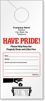 Custom Have Pride Keep Property Clean Hang Tag