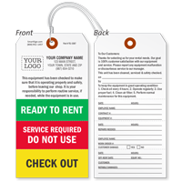 Custom Ready To Rent Tag