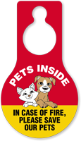 In Case Of Fire Save Pets Hang Tag