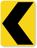 Chevron Alignment Symbol (Left)   Traffic Sign