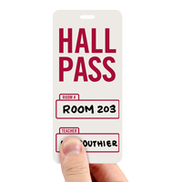 School Hall Pass Tag, Writable Teacher Name, Room