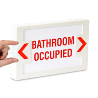Bathroom Occupied LED Exit Sign with Battery Backup