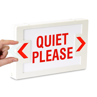 Quiet Please LED Exit Sign with Battery Backup