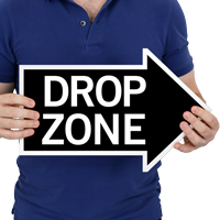 Drop Zone, Right Die-Cut Directional Signs