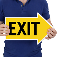 Exit Right Die-Cut Directional Signs
