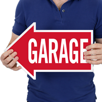 Garage, Left Die-Cut Directional Signs