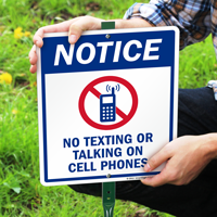 No Texting Or Talking LawnBoss Sign