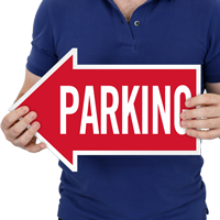 Parking, Left Die-Cut Directional Signs