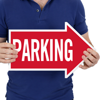 Parking, Right Die-Cut Directional Signs