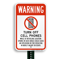 Warning Turn Off Cellphones Sign