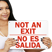 Not An Exit (Bilingual) Sign