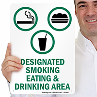 Designated Smoking Eating & Drinking Area Sign