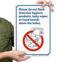 Do Not Flush Feminine Products Signs