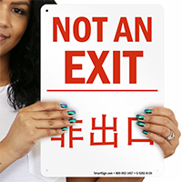 Emergency Exit Sign In English + Chinese