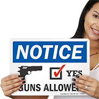 Guns Allowed OSHA Notice Sign