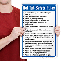 Hot Tub Rules Signs