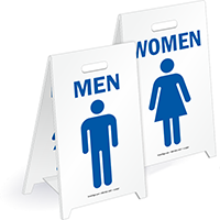Men & Women W/Graphics Reversible Fold-Ups Floor Sign