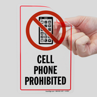 Cell Phones Prohibited Window Decal