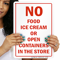 No Food Ice Cream In The Store Decal