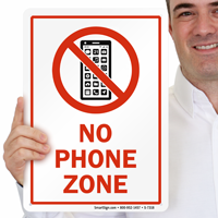 No Phone Zone with Graphic Sign