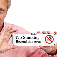 No Smoking Beyond This Area (symbol) Sign