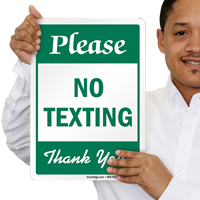 Please No Texting Thank You Sign