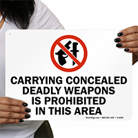 Carrying Concealed Deadly Weapons Is Prohibited Sign