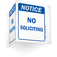 Projecting No Soliciting Sign