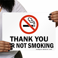 Thank You For Not Smoking Sign